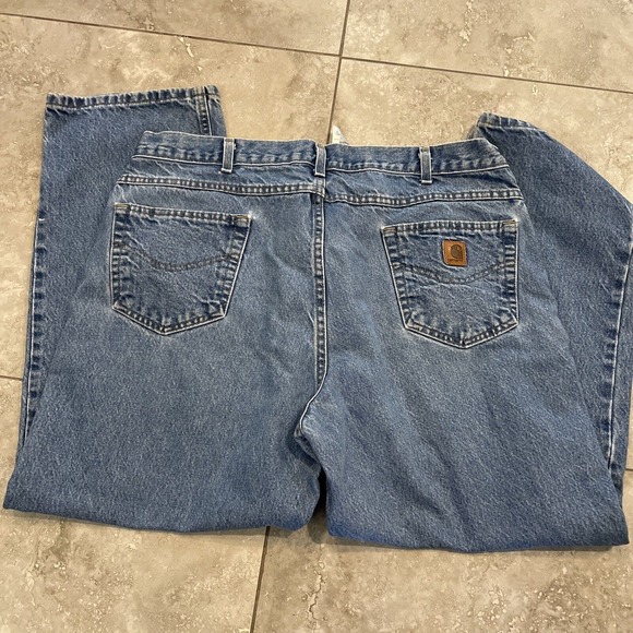 Carhartt Jeans Medium Wash Blue Denim Relaxed Fit 5 Pocket Men’s 42 x 30 - Picture 6 of 8